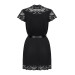 Сатиновый открытый пеньюар на поясе Obsessive 810-PEI–1 peignoir black черный L/XL