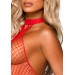 Еротичний сітчастий бодістокінг Leg Avenue Racer neck bodystocking Red
