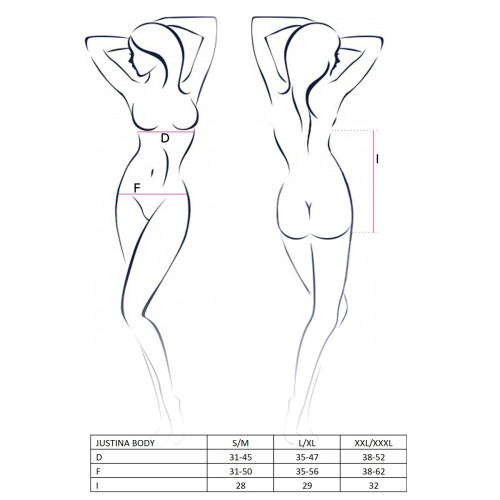 Боді Passion JUSTINA BODY L/XL Чорне