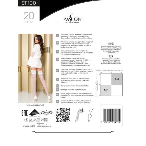 Високі панчохи Passion ST108 3/4 Чорні