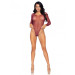 Сітчасте боді зі стразами Leg Avenue Crystalized fishnet bodysuit Burgundy One Size
