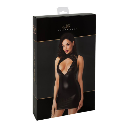 Платье Noir Handmade F343 Powerwetlook and lace mini skirt - L