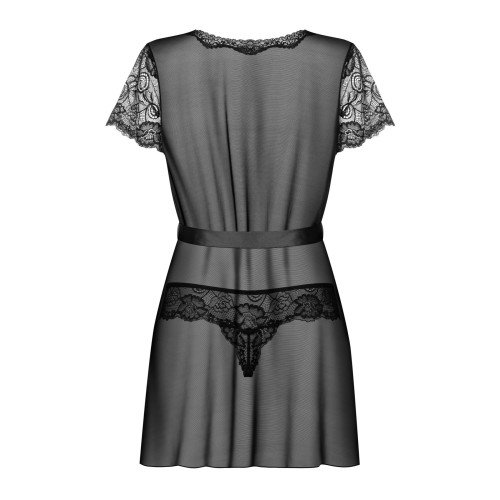 Пеньюар Obsessive Alluria peignoir & thong S/M