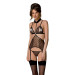Корсет с открытой грудью Passion DOMINICA CORSET black XXL/XXXL