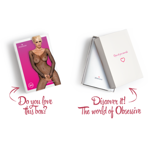 Сетчатый бодистокинг с длинным рукавом Obsessive Bodystocking N109 черный S/M/L