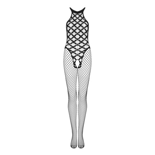 Сетчатый бодистокинг с имитацией боди Obsessive Bodystocking G332 черный S/M/L