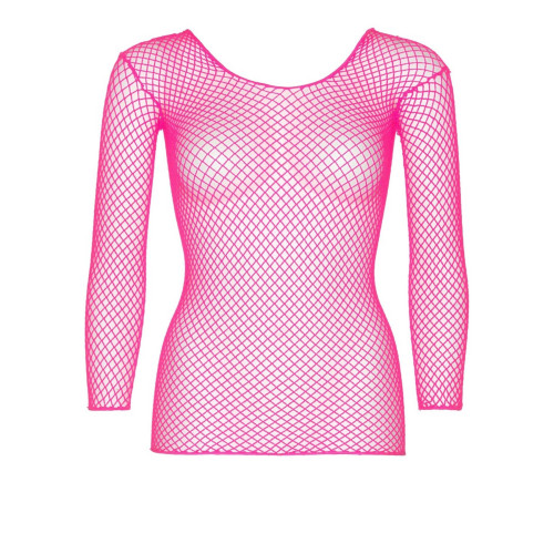 Сетчатый топ Leg Avenue Long Sleeves T-Shirts Neon Pink, One Size