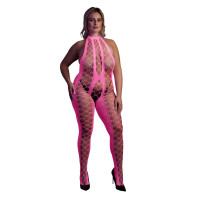 Бодістокінг Ouch! Bodystocking With Halterneck Pink XL/4XL