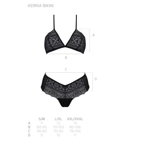 Комплект Passion KERRIA BIKINI black, S/M, бралет і трусики-бікіні