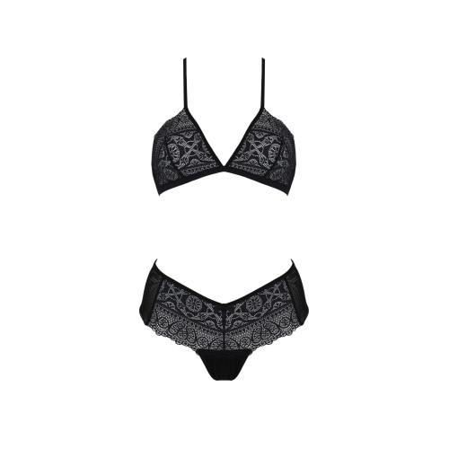 Комплект Passion KERRIA BIKINI black, S/M, бралет і трусики-бікіні
