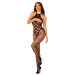 Сетчатый бодистокинг с имитацией боди Obsessive Bodystocking G332 черный S/M/L