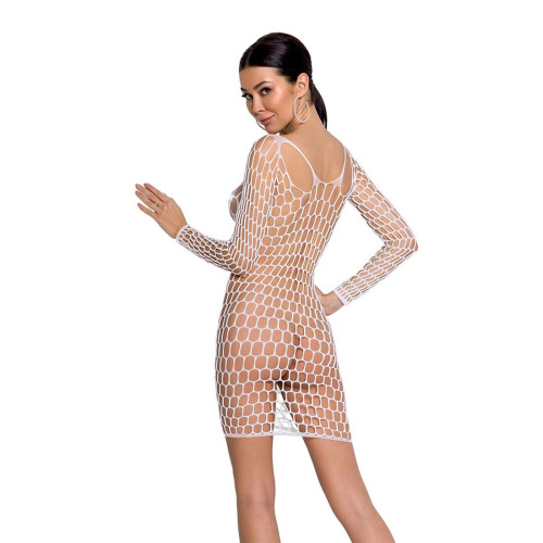 Бодистокинг-платье с глубоким воротником Passion BS093 white