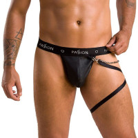 Мужские трусики танга с подвязкой Passion 058 Thong Bill Black XXL/XXXL