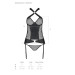 Сетчатый комплект корсет с халтером Passion Amanda Corset black S/M