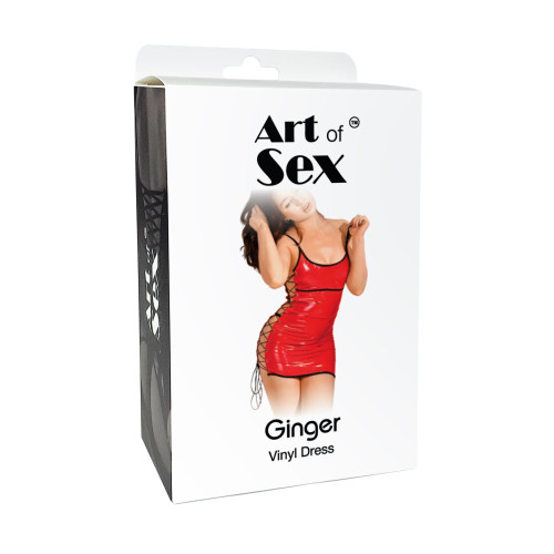 Сексуальное лакированное платье на шнуровке Art of Sex - Ginger красное XS-M