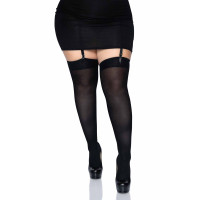 Плотные непрозрачные чулки Leg Avenue Opaque Nylon Thigh Highs Black plus size