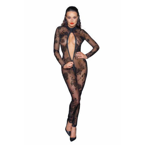 Сітчастий бодістокінг Noir Handmade F237 Long tulle overall, L