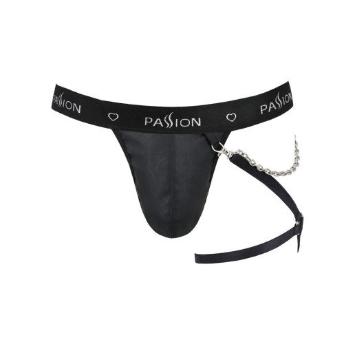 Чоловічі трусики танга з підв’язкою Passion 058 Thong Bill Black XXL/XXXL