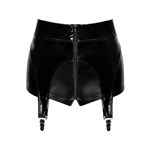 Шортики Noir Handmade F325 Glam, XL, black, винил, высокая талия, крепления для чулок, с доступом