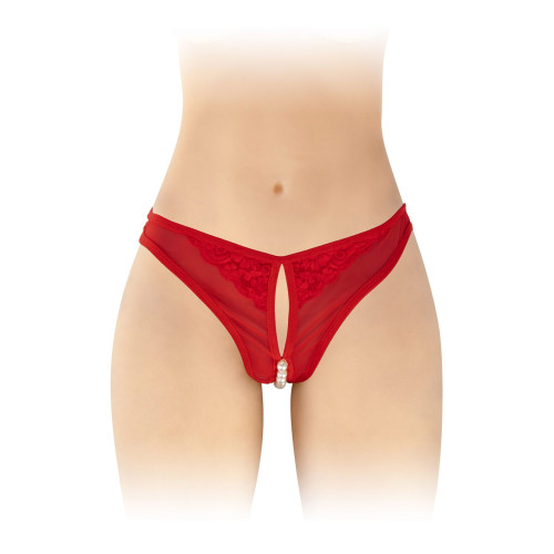 Трусики з перлинами і доступом Fashion Secret Sophie Red S/L