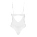 Боді Obsessive Alissium Teddy White, XS/S, ліф з м’якою чашкою, високі вирізи для ніг