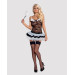 Еротичний костюм покоївки зі спідницею Obsessive Housemaid 5 pcs costume чорно-білий L/XL
