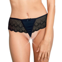 Сексуальні трусики Art of Sex - Lina з перлинами, розмір XS-M Чорні