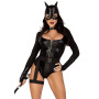 Эротический костюм кошечки Leg Avenue Fierce Feline M, боди, пояс с подвязкой, маска кошки