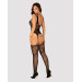 Бодистокинг Obsessive Bodystocking F237 растительное плетение, имитация чулок black S/M/L