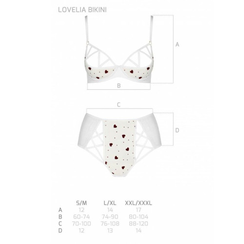 Еротичний комплект з малюнком Passion LOVELIA BIKINI white L/XL