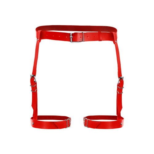 Сексуальные гартеры Art of Sex - Gwen из натуральной кожи, размер XS-2XL, цвет Красный