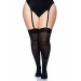 Щільні непрозорі панчохи Leg Avenue Opaque Nylon Thigh Highs Black plus size