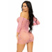 Сукня-сітка з сердечками Leg Avenue Heart net mini dress зав’язки, відкриті плечі, Pink one size