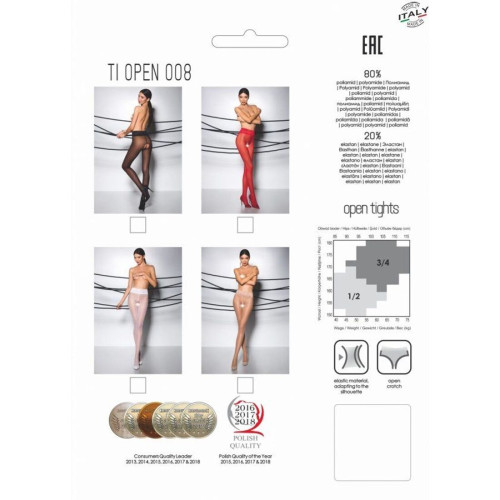 Эротические колготки Passion TIOPEN 008 black 3/4 (30 den)