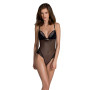 Сетчатое боди с кружевным лифом Passion DELIENA BODY black S/M