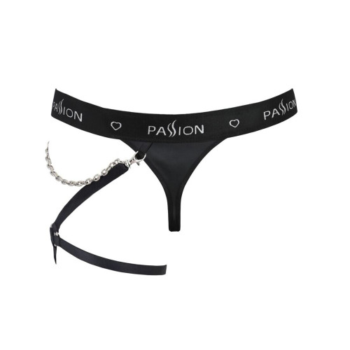Чоловічі трусики танга з підв’язкою Passion 058 Thong Bill Black XXL/XXXL