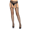 Чулки-сетка Leg Avenue Net stockings with garter belt пояс, подвязки Black One size
