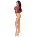 Сітчасте боді зі стразами Leg Avenue Crystalized fishnet bodysuit Burgundy One Size