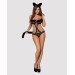 Эротический костюм гепарда Obsessive Gepardina 3 pcs costume черный S/M
