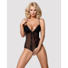 Сітчастий боді з відкритими сідницями Obsessive 841-TED-1 teddy чорний S/M