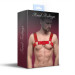 Мужская портупея на грудь из натуральной кожи Feral Feelings - Bulldog Harness Red