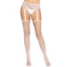 Панчохи-сітка Leg Avenue Net stockings with garter belt пояс, підв’язки White One size