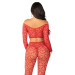 Комплект Leg Avenue Off The Shoulder Top and Footless Tights One Size, Red