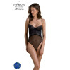 Боді Passion KERRIA BODY black, S/M, з високими вирізами та верхом балконет