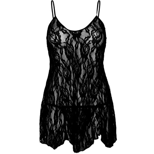 Сорочка беби-долл Leg Avenue Rose Lace Flair Chemise Black, One Size
