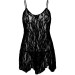 Сорочка беби-долл Leg Avenue Rose Lace Flair Chemise Black, One Size