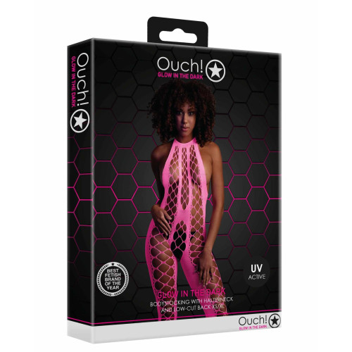Бодістокінг Ouch! Bodystocking With Halterneck Pink XS/XL