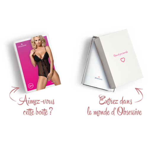 Сітчастий боді з відкритими сідницями Obsessive 841-TED-1 teddy чорний S/M