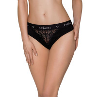 Трусики з широкою резинкою і мереживом Passion PS001 PANTIES M, black