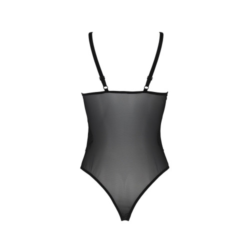 Боді Passion KERRIA BODY black, S/M, з високими вирізами та верхом балконет